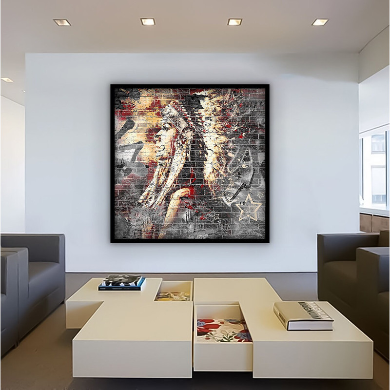 Native American girl canvas, abstract american woman painting, abstract wall art, Native American abstract wall art,woman painting,woman art.jpg