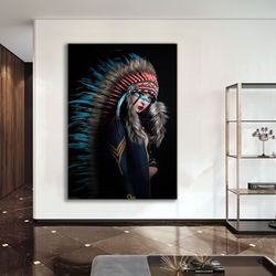 native american painting , american indian, tribe wall art native american woman,  indian print, american indian ,art ca