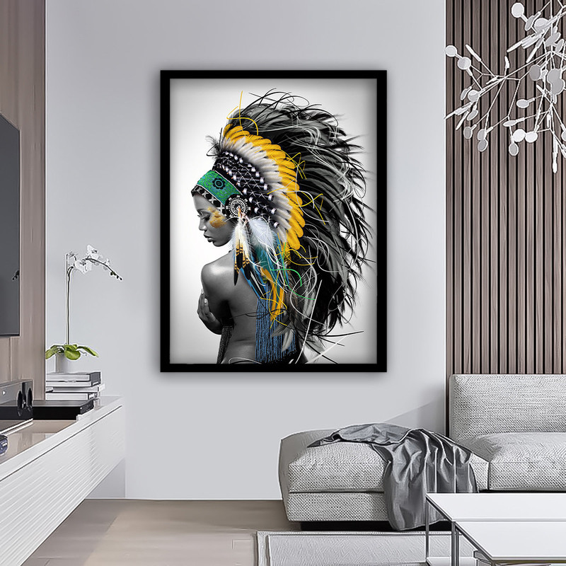 Native American Painting American Indian Tribe Wall Art Native American Woman Art Indian print, American Indian Art Canvas, woman wall art.jpg