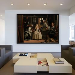 las meninas reproduction print 1656, diego velazquez canvas print, las meninas diego velazquez painting vintage poster w