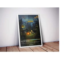outer wilds poster, gaming poster, 4 colors, video