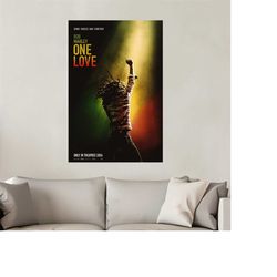 bob marley one love (2024) movie poster, canvas