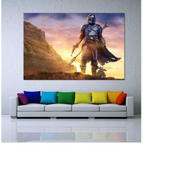 mandalorian poster print,star wars poster print,mandalorian wall art,baby