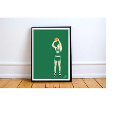 larry bird poster print. a4/a3, larry bird, bird,