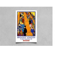 brightest london underground poster reprint - vintage travel