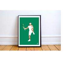 rafa nadal wimbledon poster print. a4/a3, nadal, rafa,
