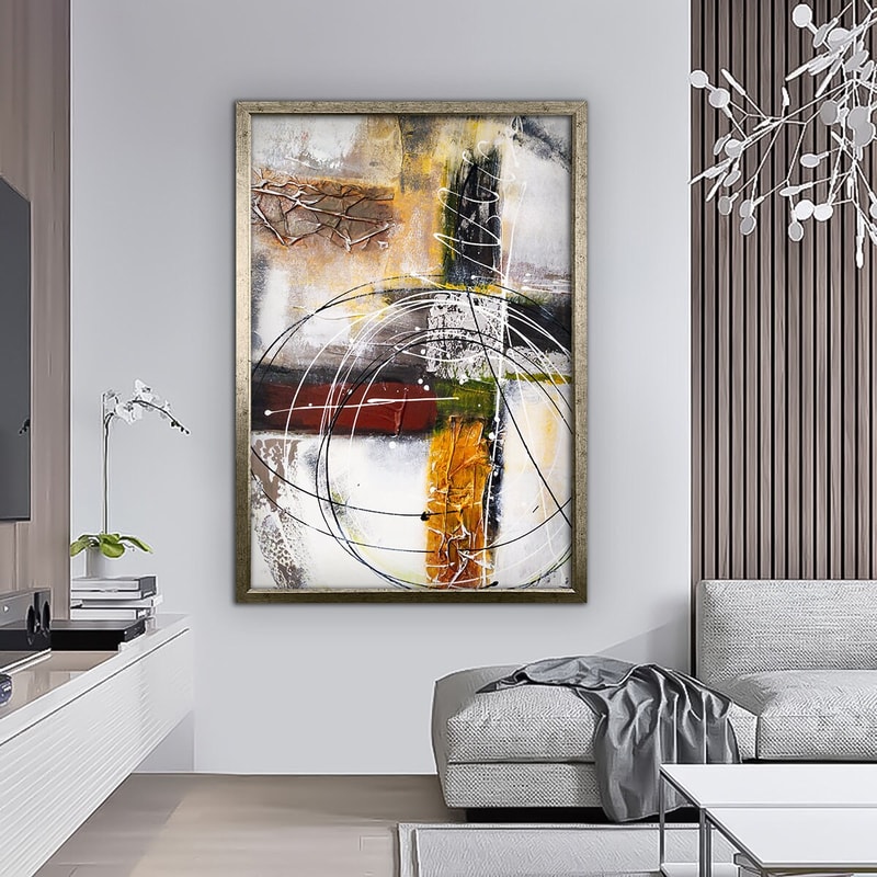 ORANGE AND WHITE canvas, modern abstract ,framed painting,gold abstract canvas print,study canvas decor.jpg
