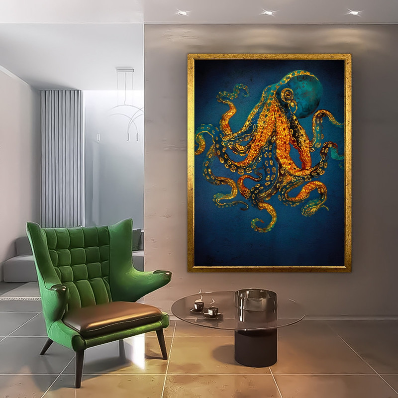 Octopus Wall Art, Abstract Canvas, Modern Wall Decor, Animal Wall Art, Sea Octopus Painting, octopus canvas print, colorful octopus art.jpg