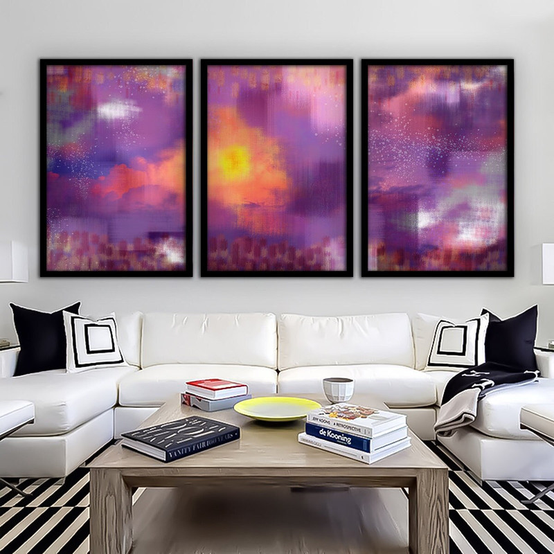 purple abstract canvas , 3-piece home decor, colorful abstract canvas print, purple canvas.jpg