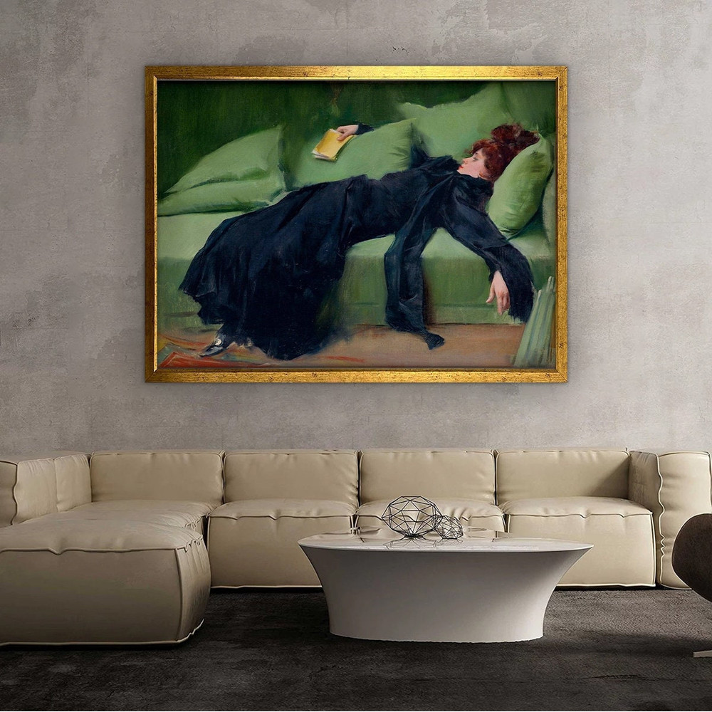 Ramon Casas Decadent ,young woman Wall Decor, Ramon Casas Exhibition, print Classical Art, After the Ball by Ramon Casas Fine Art.jpg