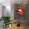 Red lip canvas, lip and bullet canvas print, sexy lip home decor, lip poster, bullet mouth poster, lip painting.jpg