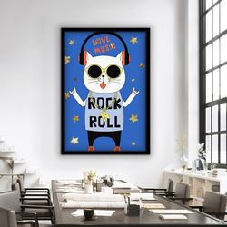 Rocker boy canvas, kids room funny canvas print, rock and roll canvas, cute baby room decor, kids room gift 1.jpg