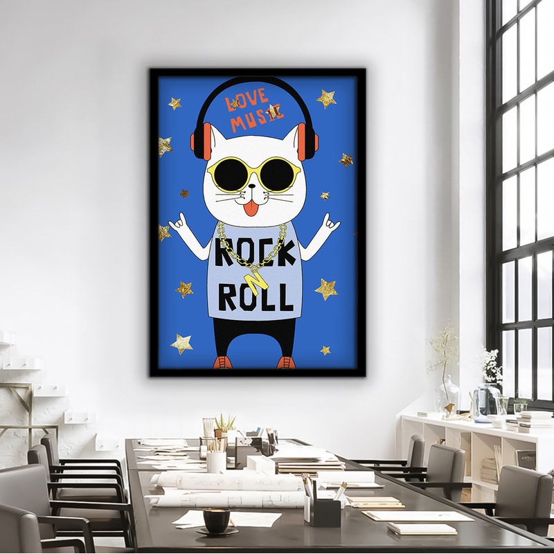 Rocker boy canvas, kids room funny canvas print, rock and roll canvas, cute baby room decor, kids room gift 1.jpg