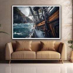 Sea and boat canvas art, ship decor,sea landscape art,ship wall decor,ship painting in seascape.jpg