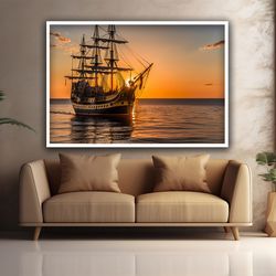 Sea and ship canvas art, ship decor,sea landscape art,ship wall decor,ship painting in seascape.jpg