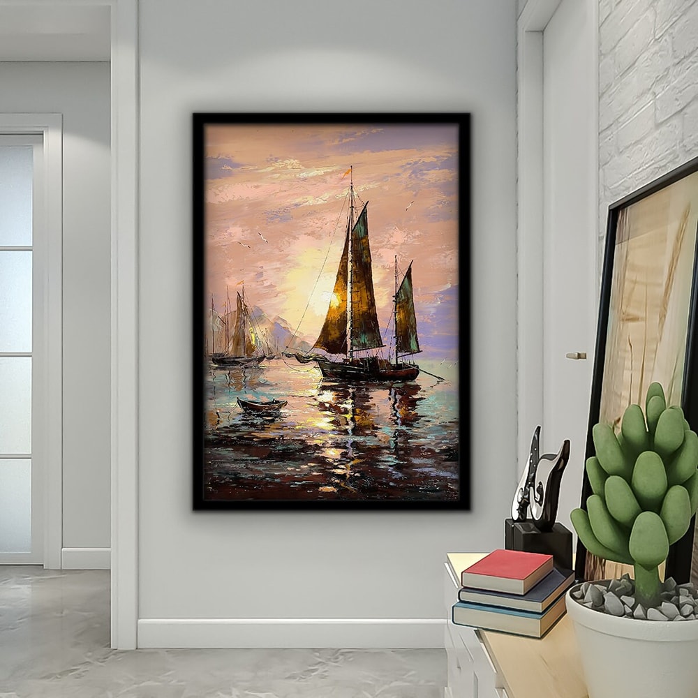 Ship canvas painting, pirate ship painting, sailing painting, boating ship painting, rowing boat painting, ships canvas painting 6.jpg