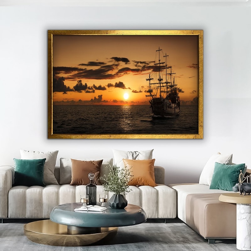 Ship canvas painting, pirate ship print, sailing painting, boating ship art, rowing boat canvas, ships canvas wall art, Ship framed print 3.jpg
