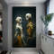 Skeleton couple canvas, skull man and woman painting, surreal skeleton painting, skeleton wall art, skeleton love couples print.jpg