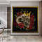 Skull canvas, snake and skull painting, king crown skull print, skeleton wall art, skull home decor.jpg