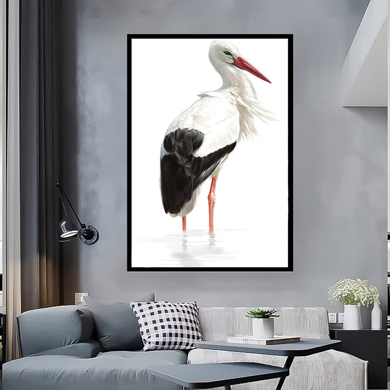 Stork canvas, stork poster, stork art, stork painting, stork frame, stork wall art, stork home decor, stork canvas painting.jpg