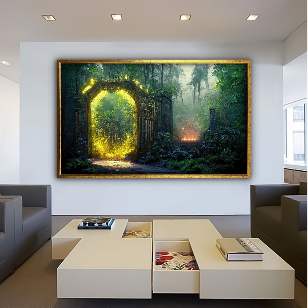 surreal art, surreal canvas, surreal canvas print, forest landscape painting, forest surreal wall art, mysterious forest canvas painting.jpg