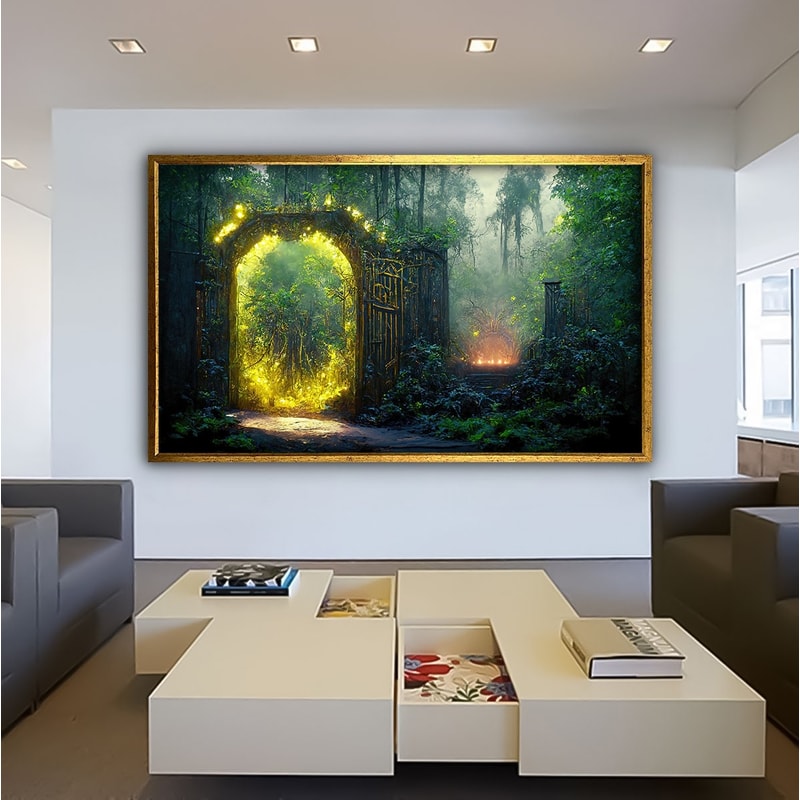 surreal art, surreal canvas, surreal canvas print, forest landscape painting, forest surreal wall art, mysterious forest canvas painting.jpg