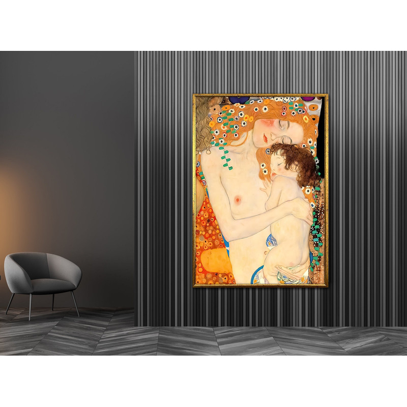 The Mother and Child Canvas, Gustav Klimt Reproduction Print, frame art.jpg