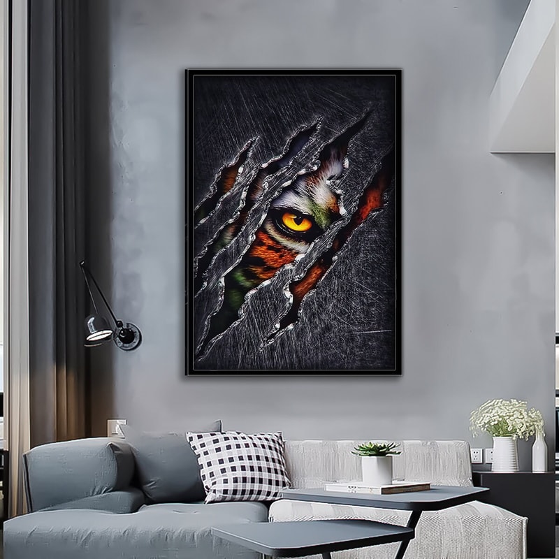 Tiger canvas, colorful leopard painting, pop art tiger painting, animal home art, roaring tiger color print,leopard canvas print, eopard art.jpg