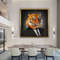 Tiger man canvas painting, tiger head home decor, man and animal canvas print, tiger in suit wall art.jpg