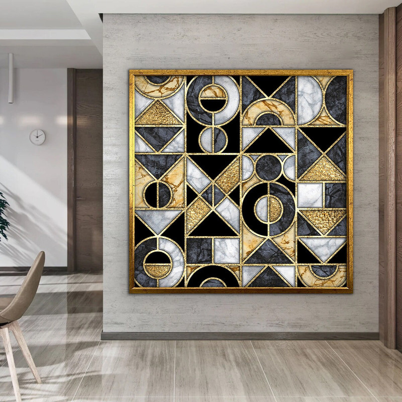 triangle shapes abstract painting, square shapes canvas print, geometric shapes wall decor, shapes abstract art 1.jpg