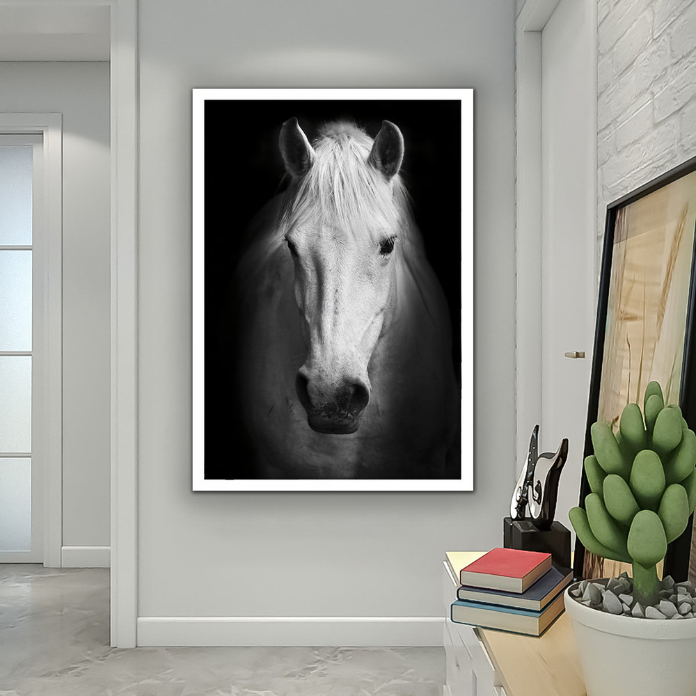 White Horses Canvas , Stallion Art , Horse Wall Art , Animal Art , Nature Canvas Art , Horse Canvas Print , Home Decor.jpg
