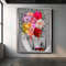 Woman and flower canvas painting, colorful flowers woman poster, flower canvas print, colorful flowers body canvas print.jpg