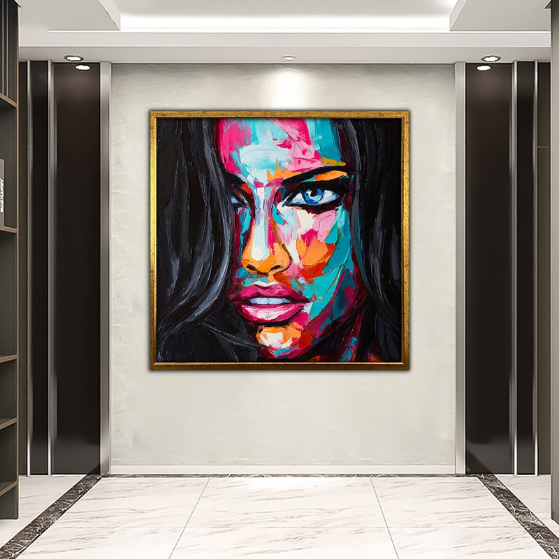 Woman Portrait Art, Watercolor Canvas, Modern Art Print, Colorful Woman Art, Woman Portrait, Woman Art, Abstract Wall Decor, Wall Art FRAMED 2.jpg