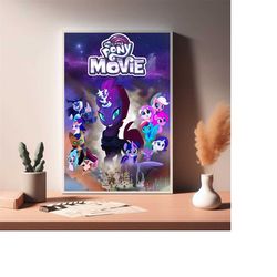 my little pony the movie animated poster, canvas