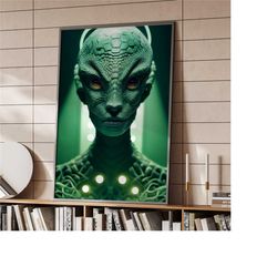 dark fictional reptilian alien poster | home decor