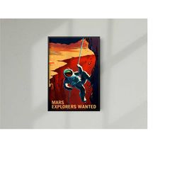 retro space poster, nasa space poster of mars