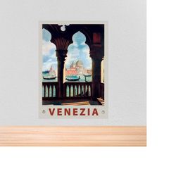 vintage travel poster venice, vintage travel print of