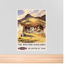 vintage travel british rail poster scotland, vintage british