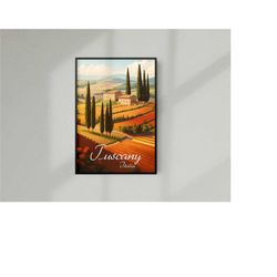 tuscany italy travel print, tuscany italy travel poster,