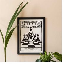 vintage chess poster - 1985 black and white