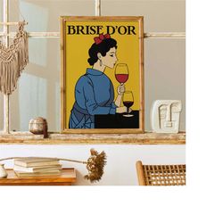 french wine poster - vintage food & drink