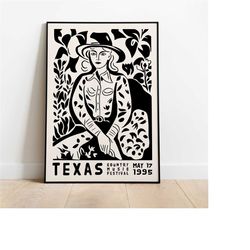 texas country music festival - giclee poster musician