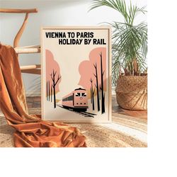 vintage travel poster - vienna to paris -