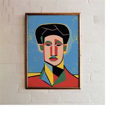 picasso inspired poster - cubist portrait - giclee