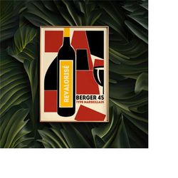 revaloris wine poster - french advertising print, minimalist
