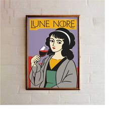 lune noire - french wine poster - classic