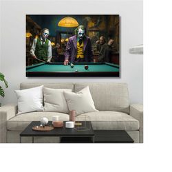 joker poster, jokers playing billiards poster, jokers playing