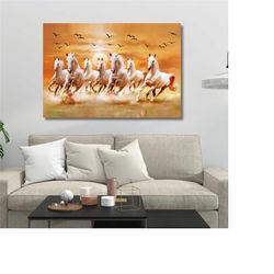 free horses canvas print, 7 running horse canvas,
