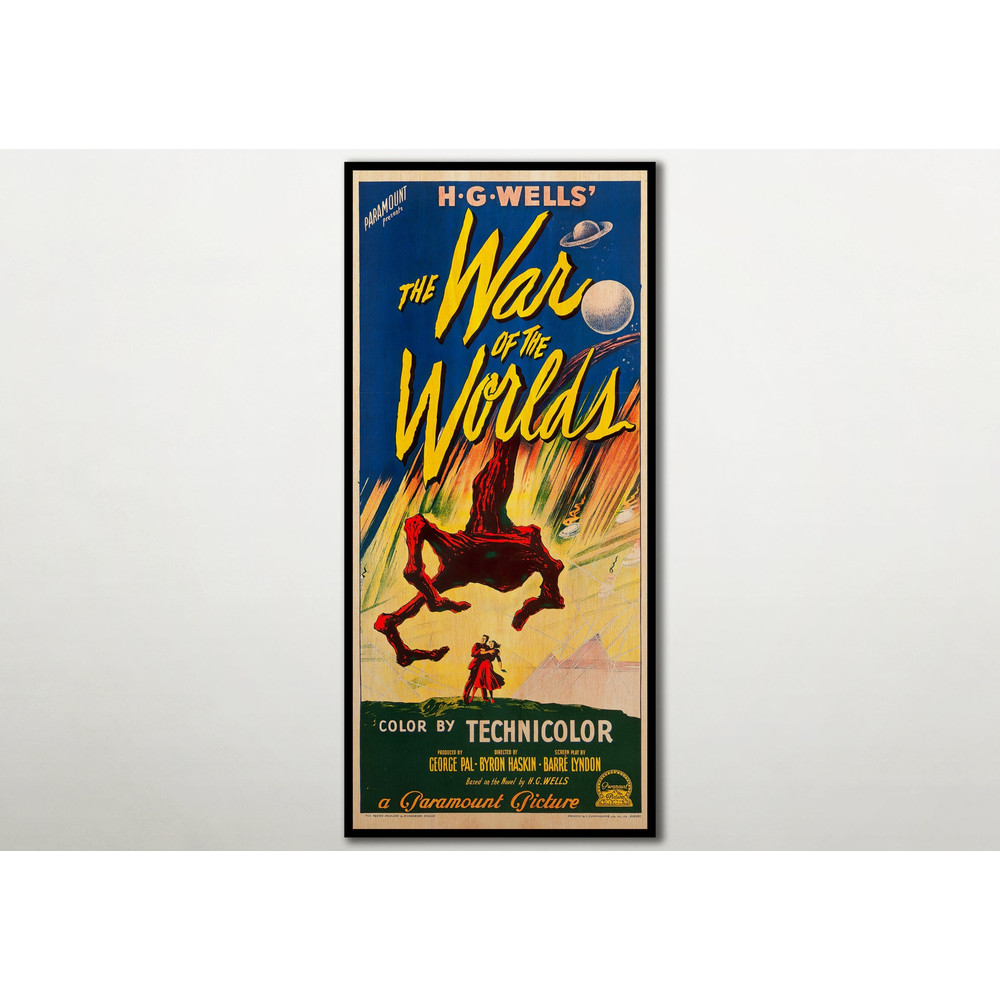 Large WOOD wall art The War of the Worlds poster, WOOD decor movie posters fanart gifts for boyfriend girlfriend, Large canvas film poster.jpg