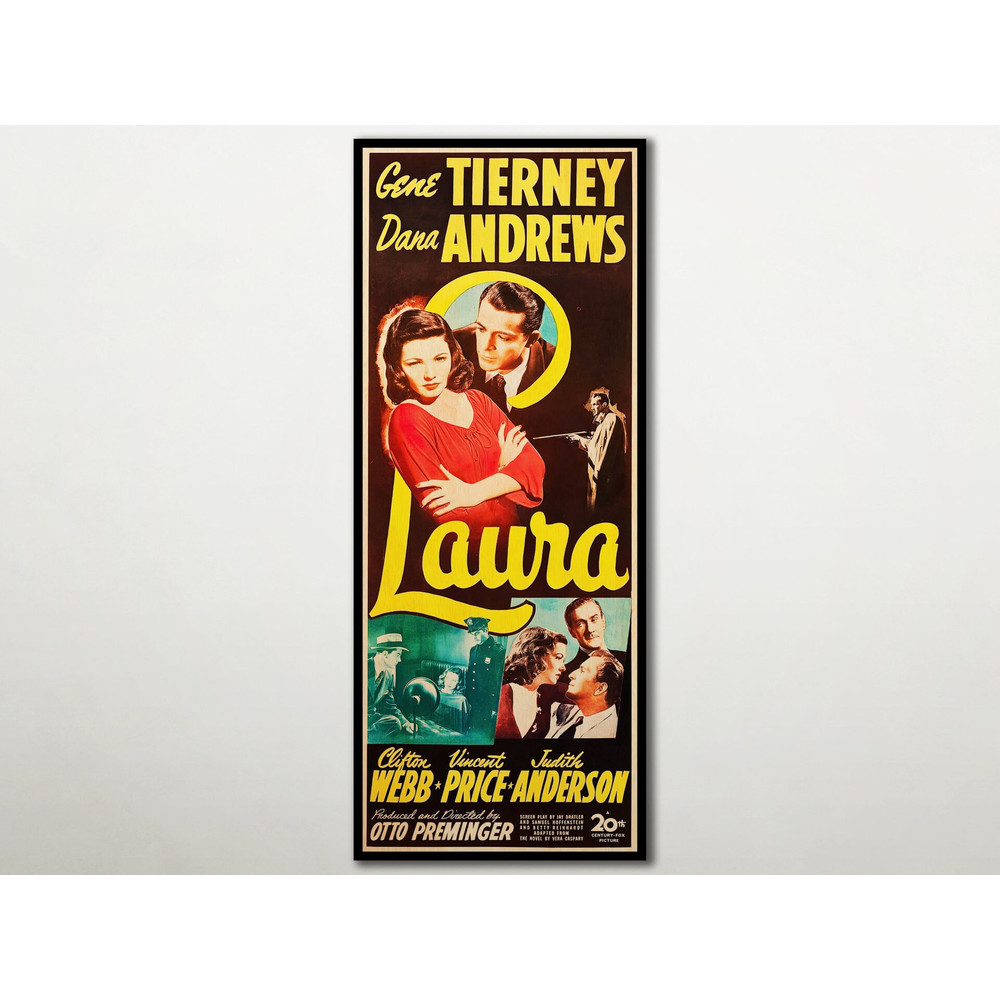 Laura WOODEN POSTER, Fanart high quality cinema poster on WOOD for rare gift lovers, Unique poster, Large handmade wall art.jpg